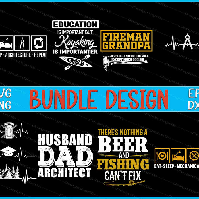 Kayaking Bundle SVG, Heartbeat PNG