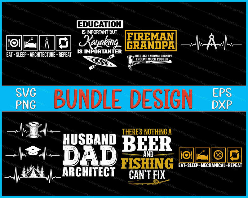 Kayaking Bundle SVG, Heartbeat PNG
