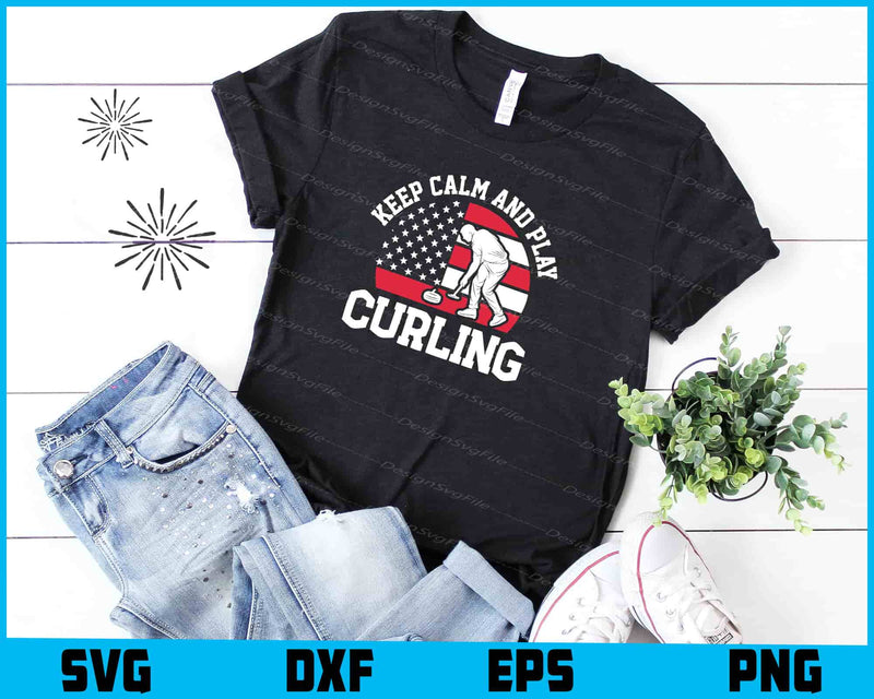 Keep Calm And Play Curling SVG