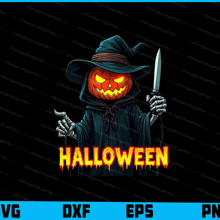 Killer Pumpkin Head Halloween SVG