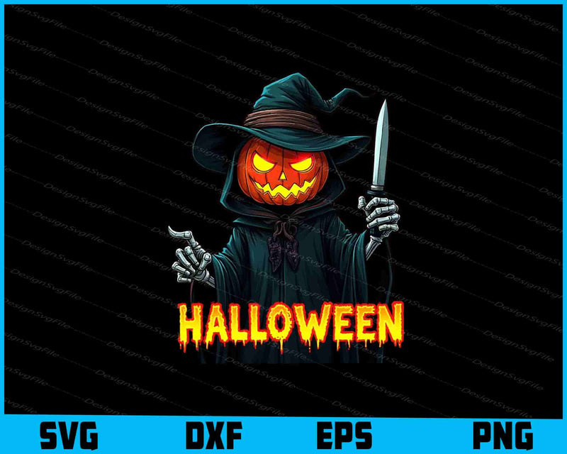 Killer Pumpkin Head Halloween SVG