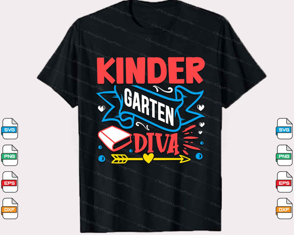 Kinder Garten Diva Svg Cutting Printable File