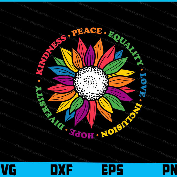 Kindness Peace Equality Love Inclusion Hope Diversity SVG