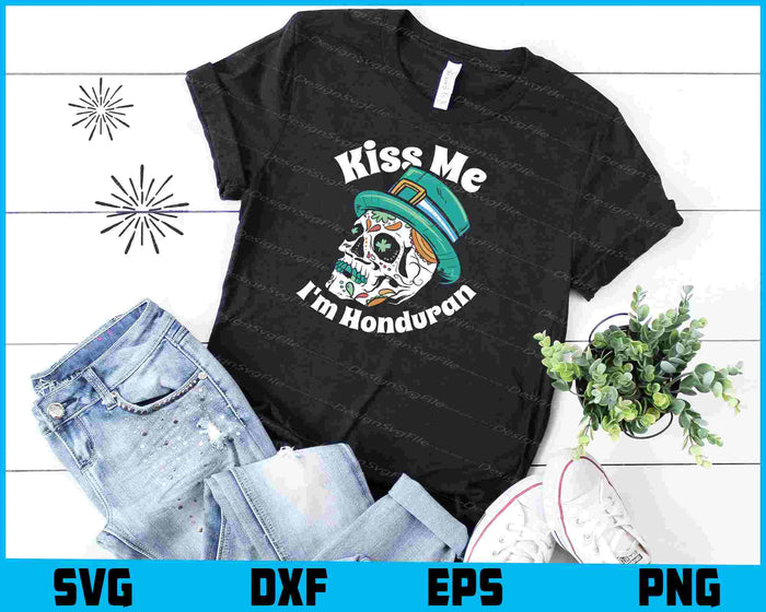 Collection of St. Patrick's Day-themed designs with text and graphics on a black background.