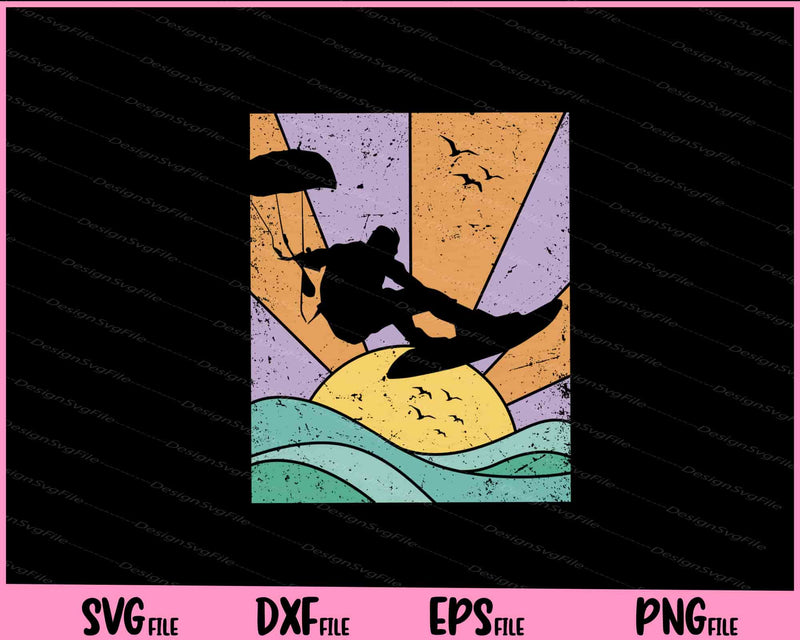 Kite Surf Vintage Svg Cutting Printable Files  - Premium Cutting Files in SVG, PNG & EPS Formats - Premium SVG Cutting Files for Crafts