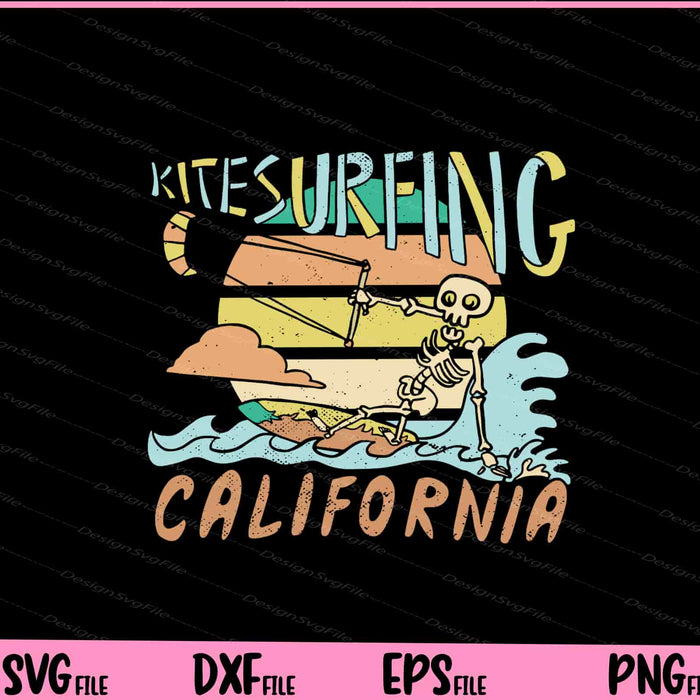 Kitesurfing California Skeleton Svg Cutting Printable Files  - Premium Cutting Files in SVG, PNG & EPS Formats - Premium SVG Cutting Files for Crafts