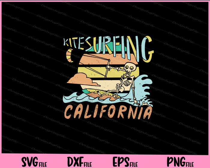 Collection of kitesurfing-themed graphics with text and illustrations on a black background.