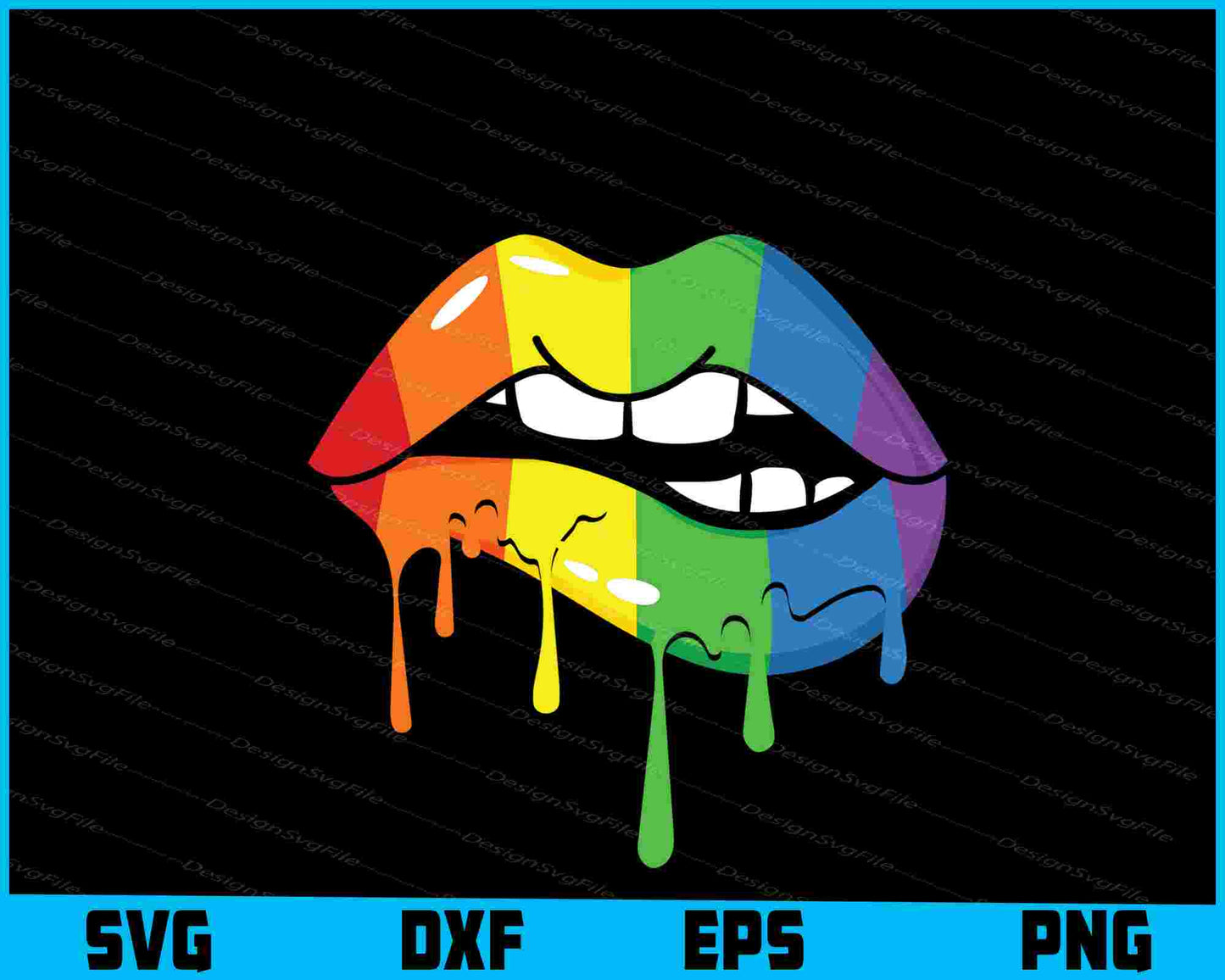 LGBT Gay Pride Rainbow Flag Lips SVG PNG Printable File  - Premium Cutting Files in SVG, PNG & EPS Formats - Premium SVG Cutting Files for Crafts