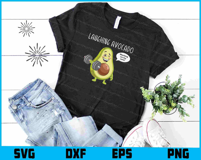 Laughing Avocado SVG, Fitness SVG