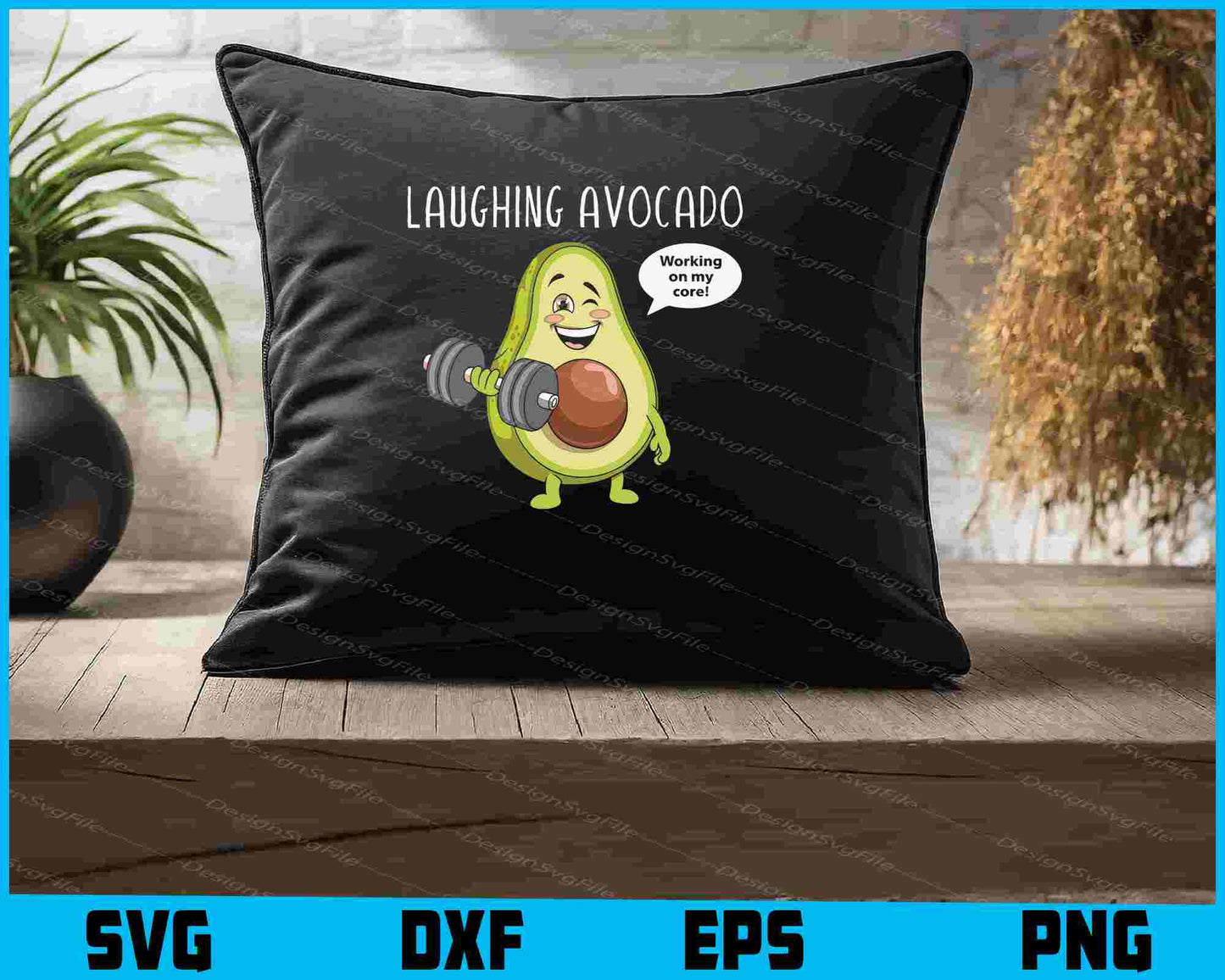 Laughing Avocado SVG, Fitness SVG