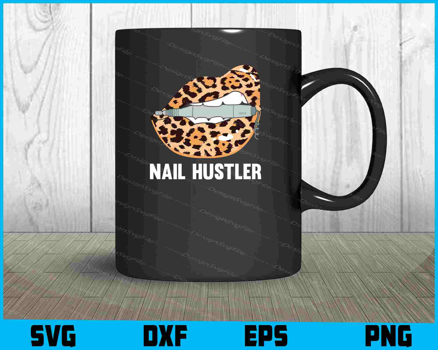 Leopard Lips Nail Hustler SVG PNG Printable File  - Premium Cutting Files in SVG, PNG & EPS Formats - Premium SVG Cutting Files for Crafts