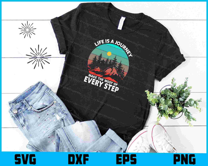 Collection of travel-themed graphics with text and icons on a black background