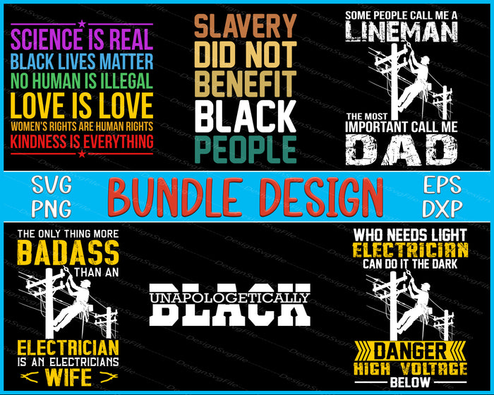 Lineman Bundle SVG, Black Lives Matter PNG