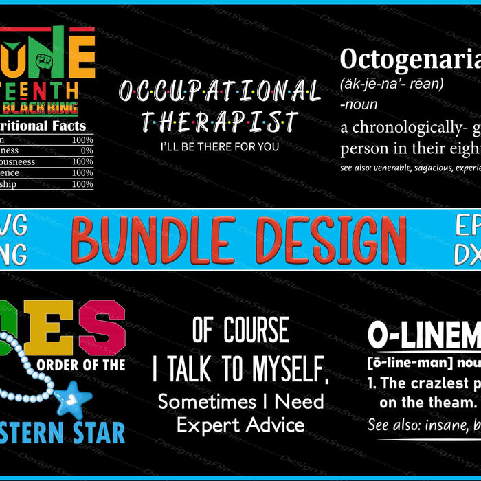 Lineman Bundle SVG, Nutritional Facts Juneteenth RBG PNG