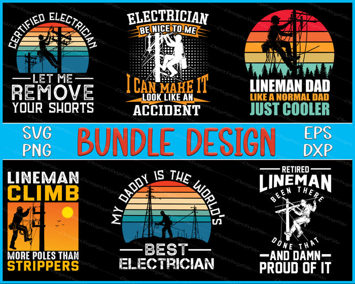 Lineman Bundle SVG, Retired Lineman PNG