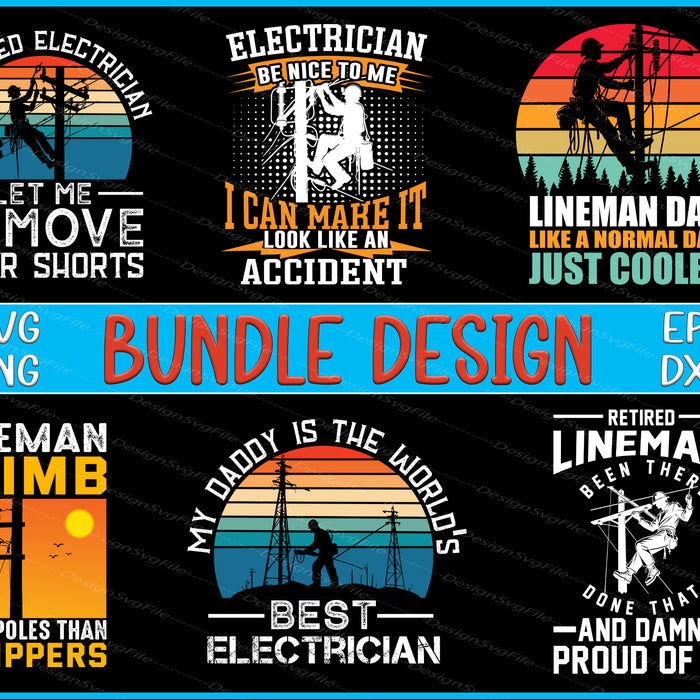 Lineman Bundle SVG, Retired Lineman PNG