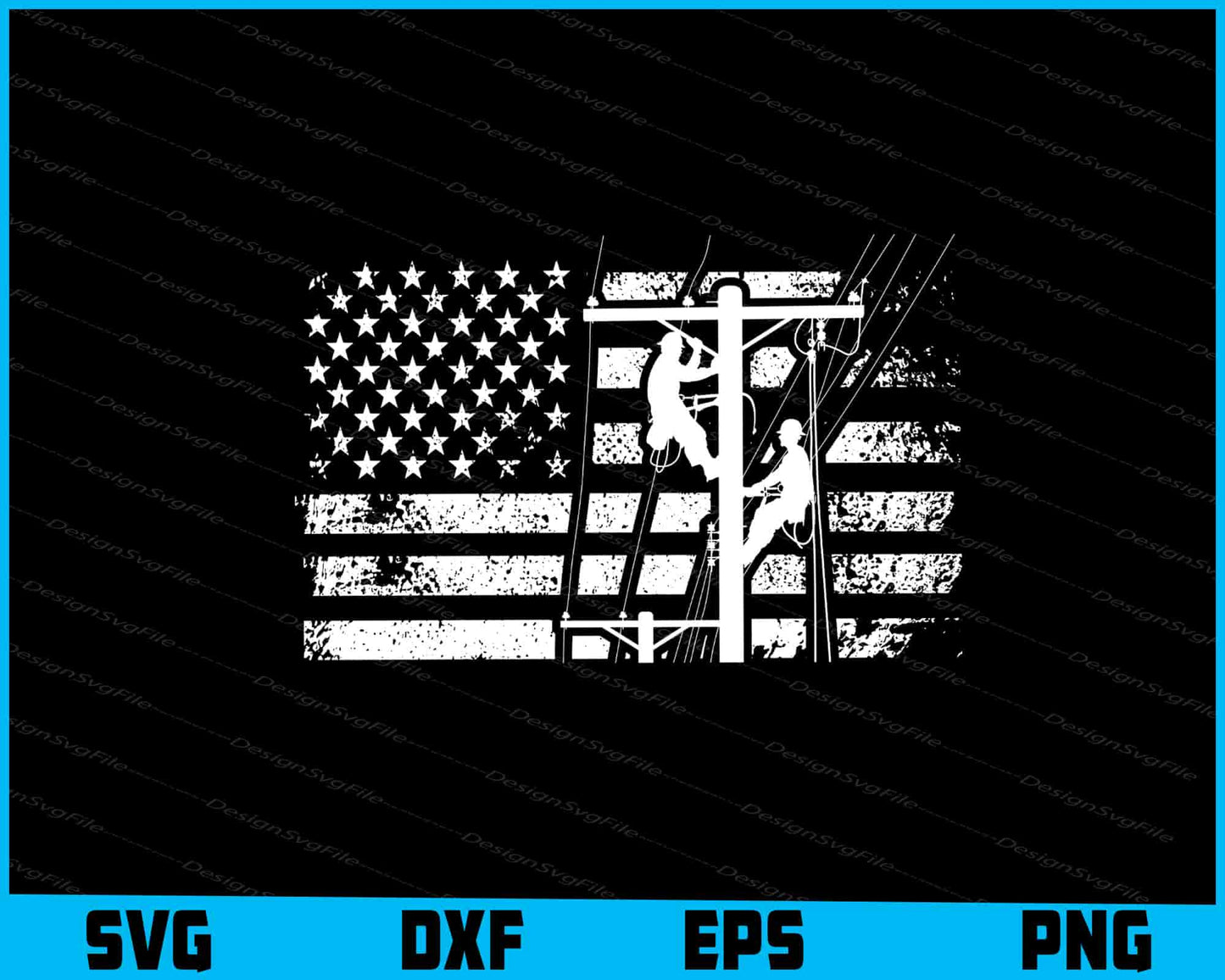 Lineman SVG, American Flag