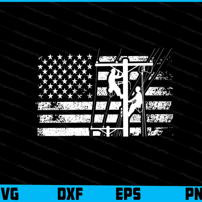 Lineman SVG, American Flag