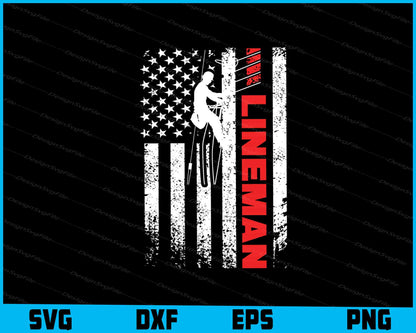 Lineman USA Flag SVG, America Poles Lineman