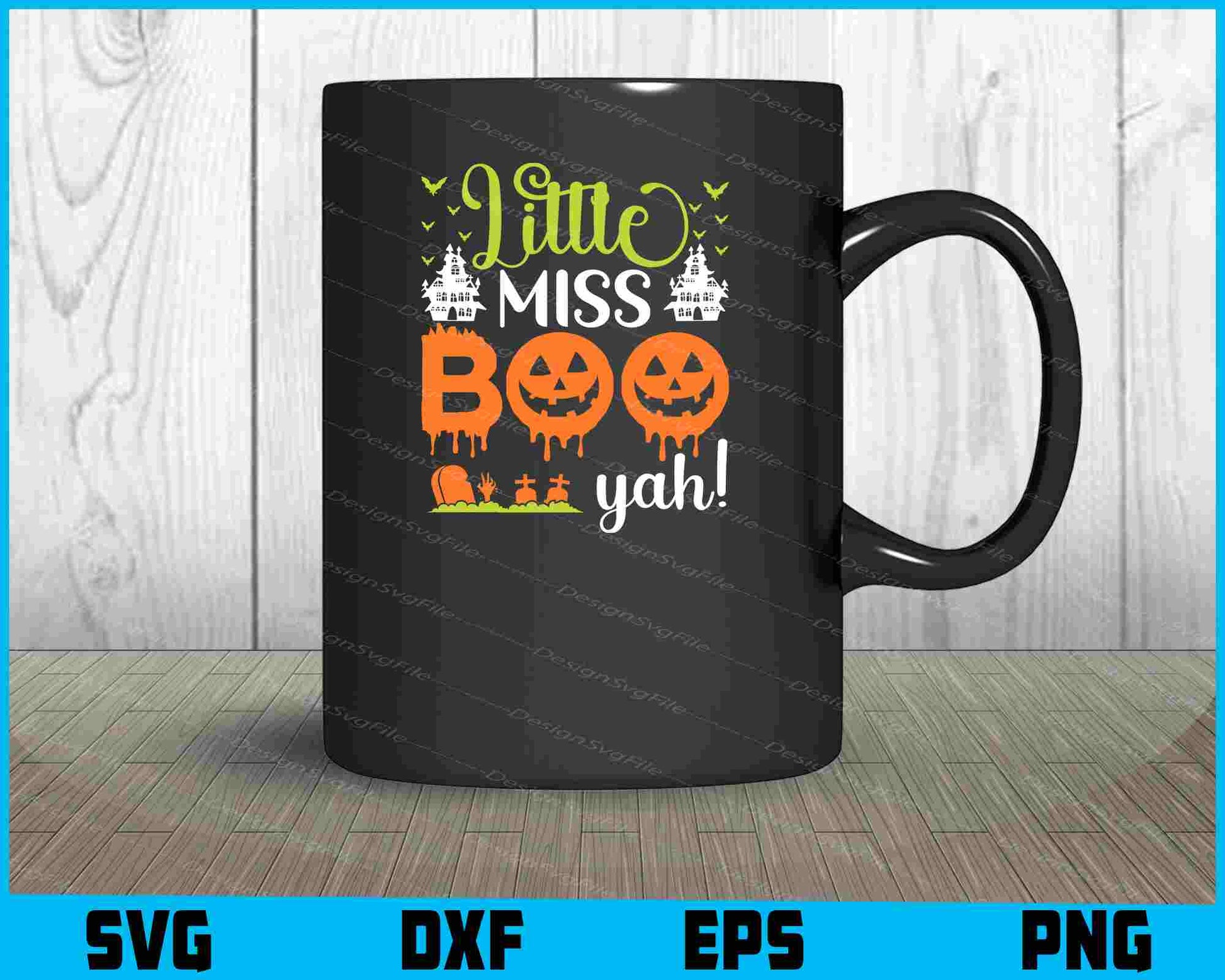 Little Miss Boo Yah! Halloween SVG PNG Design Printable File  - Premium Cutting Files in SVG, PNG & EPS Formats - Premium SVG Cutting Files for Crafts