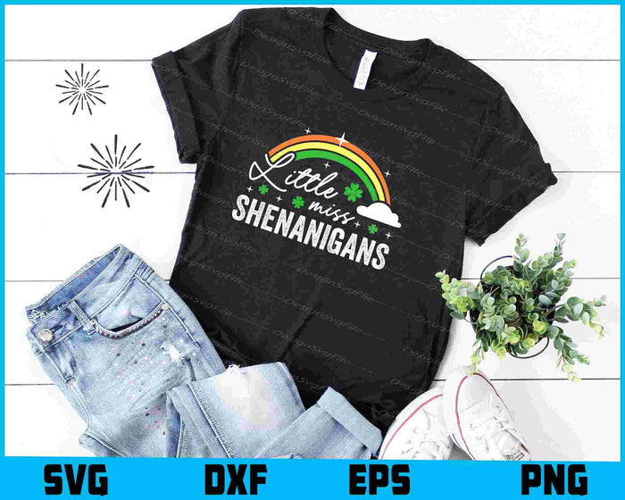 Little Miss Shenanigans SVG, St Patricks Day PNG