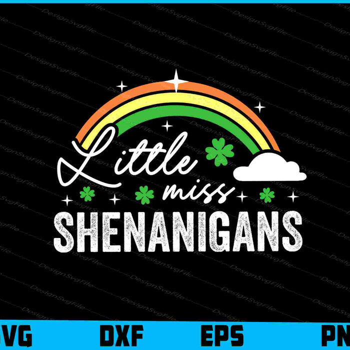 Little Miss Shenanigans SVG, St Patricks Day PNG