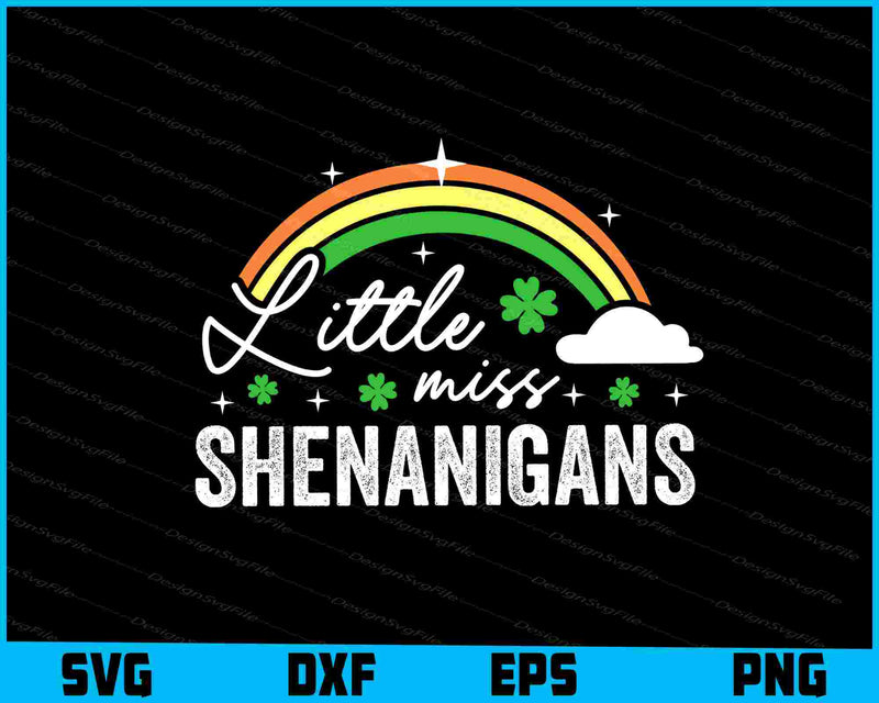 Little Miss Shenanigans SVG, St Patricks Day PNG