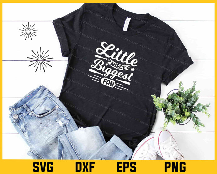 Little Niece Biggest Fan Softball Svg Cutting Printable File  - Premium Cutting Files in SVG, PNG & EPS Formats - Premium SVG Cutting Files for Crafts
