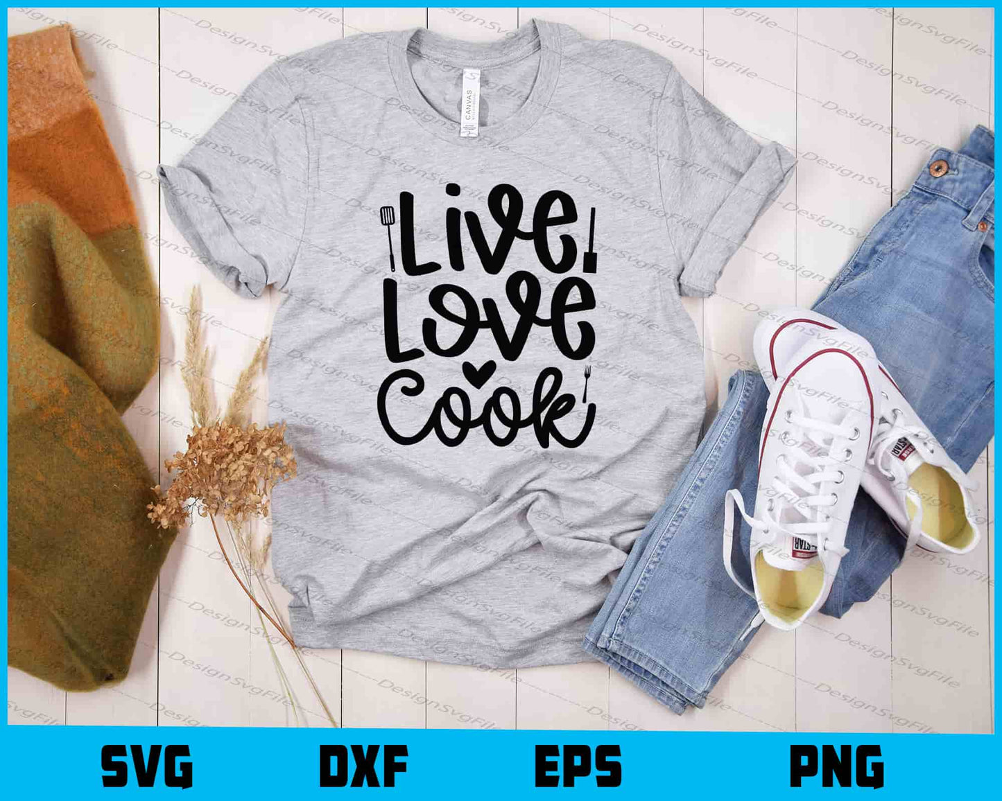 Live Love Cook Svg Cutting Printable File  - Premium Cutting Files in SVG, PNG & EPS Formats - Premium SVG Cutting Files for Crafts