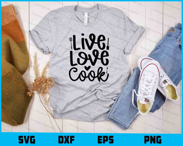 Live Love Cook t shirt