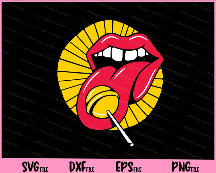 Lollipop Lips Funny Svg Cutting Printable Files  - Premium Cutting Files in SVG, PNG & EPS Formats - Premium SVG Cutting Files for Crafts