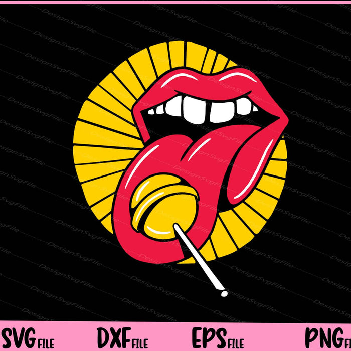 Lollipop Lips Funny Svg Cutting Printable Files  - Premium Cutting Files in SVG, PNG & EPS Formats - Premium SVG Cutting Files for Crafts