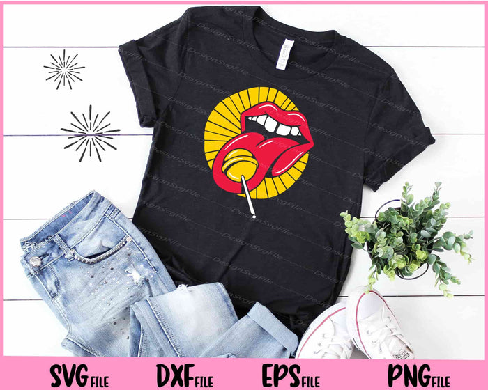 Lollipop Lips Funny Svg Cutting Printable Files  - Premium Cutting Files in SVG, PNG & EPS Formats - Premium SVG Cutting Files for Crafts