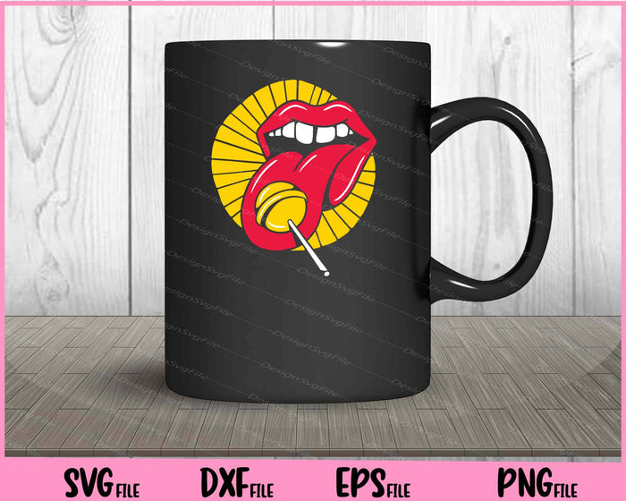 Lollipop Lips Funny Svg Cutting Printable Files  - Premium Cutting Files in SVG, PNG & EPS Formats - Premium SVG Cutting Files for Crafts