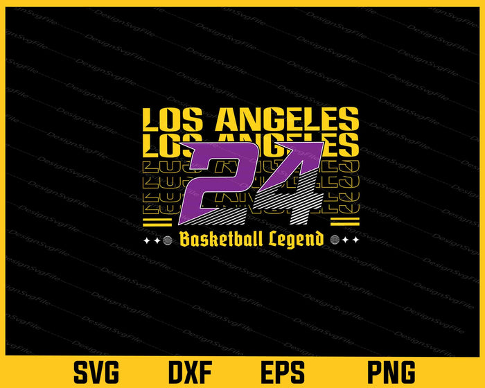 Los Angeles 24 Basketball Legend Svg Cutting Printable File  - Premium Cutting Files in SVG, PNG & EPS Formats - Premium SVG Cutting Files for Crafts