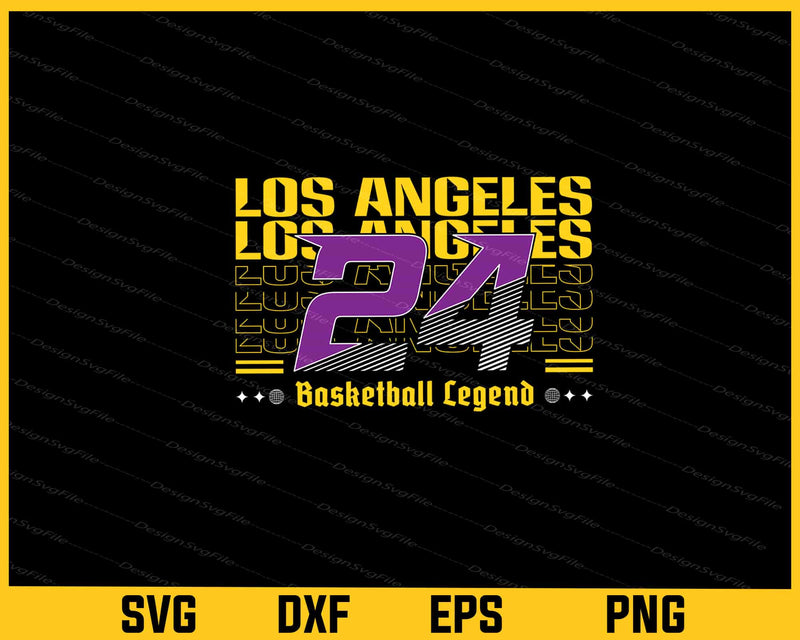 Los Angeles 24 Basketball Legend Svg Cutting Printable File