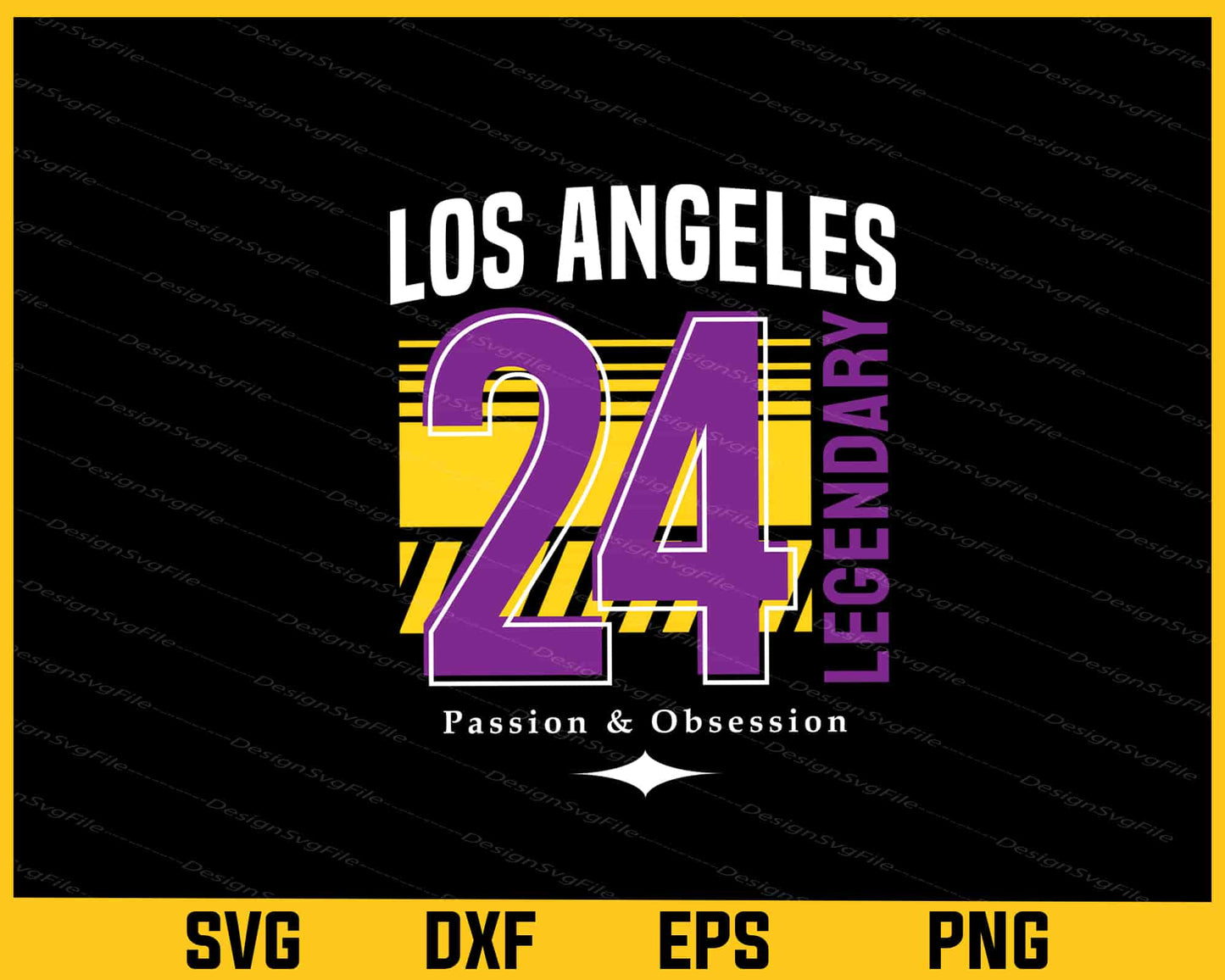 Los Angeles 24 Passion & Obsession Svg Cutting Printable File  - Premium Cutting Files in SVG, PNG & EPS Formats - Premium SVG Cutting Files for Crafts