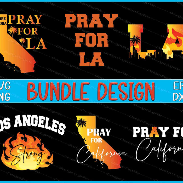 Los Angeles Bundle SVG, Firefighters SVG California PNG