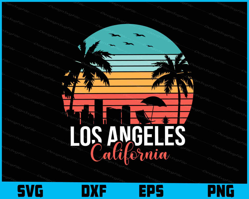 Los Angeles California SVG, Retro Summer Shirt