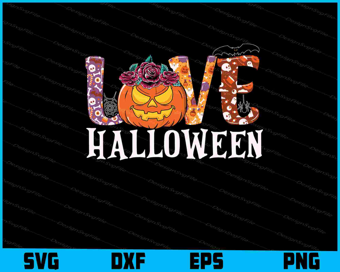 Love Halloween Funny Pumpkin SVG PNG Printable File  - Premium Cutting Files in SVG, PNG & EPS Formats - Premium SVG Cutting Files for Crafts