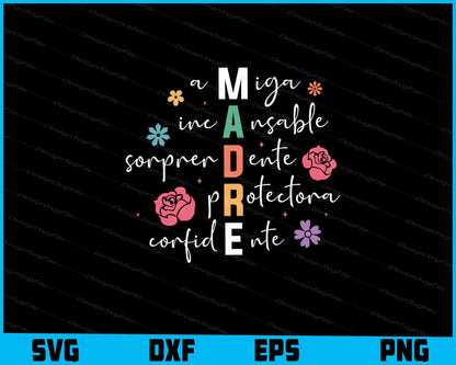 Madre SVG, Madre Definition PNG, Latina Mom Digital Printable File  - Premium Cutting Files in SVG, PNG & EPS Formats - Premium SVG Cutting Files for Crafts