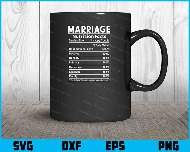 Marriage Nutrition Facts SVG PNG File