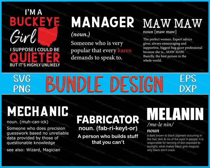 Mechanic Bundle SVG, Grandma PNG Ohio State