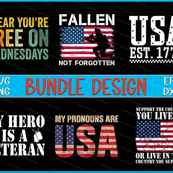 Memorial Day Bundle SVG, USA Flag PNG