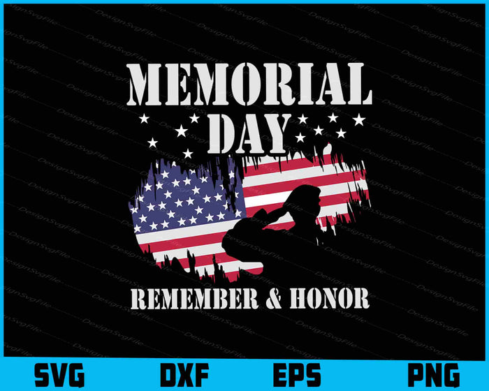 Memorial Day USA Flag Remember Honor SVG