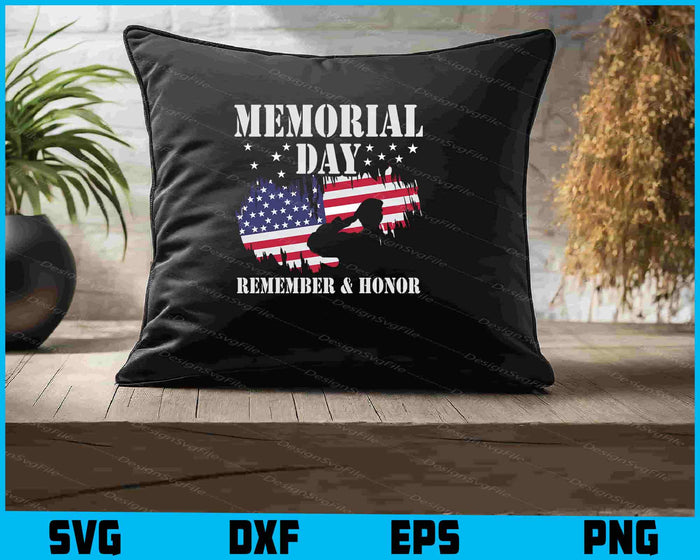 Memorial Day USA Flag Remember Honor SVG