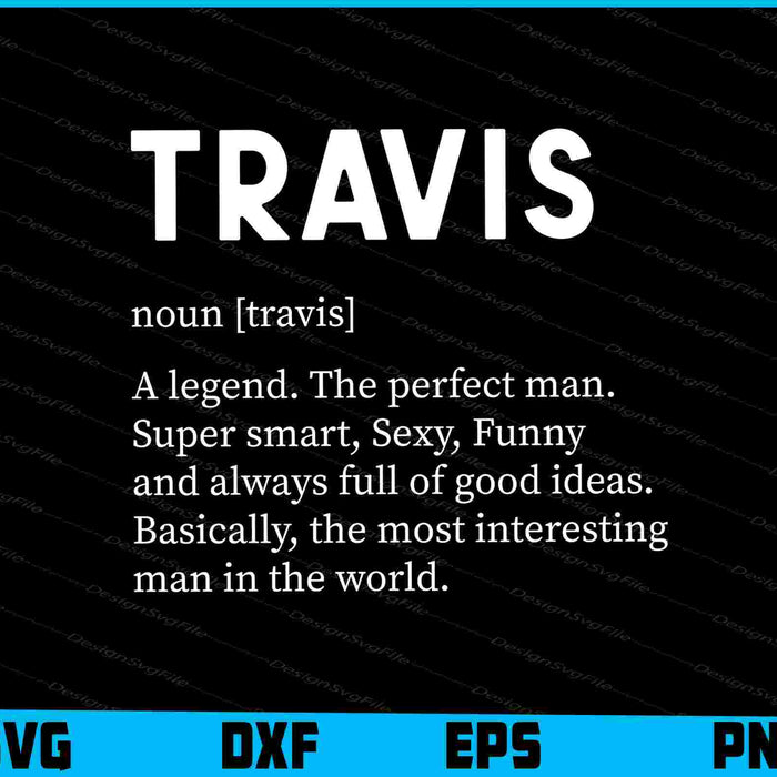 Mens Travis Name SVG