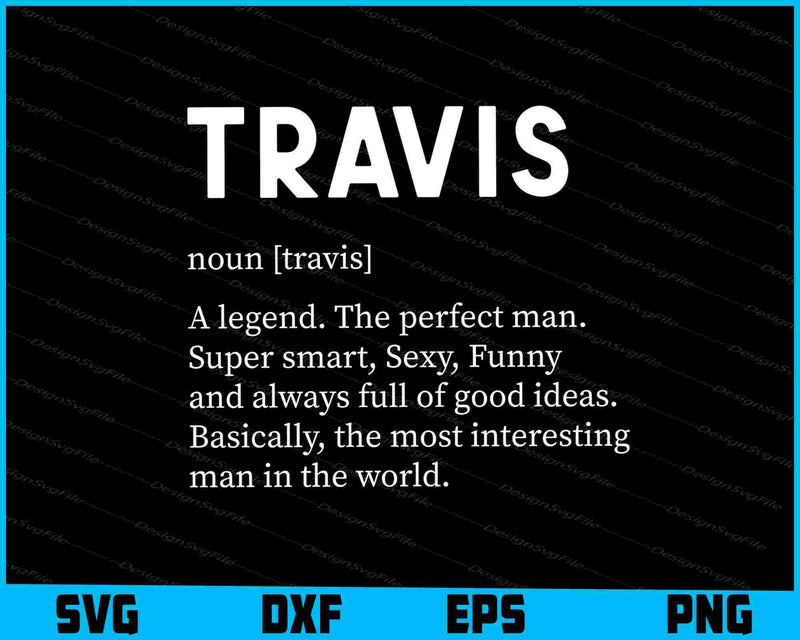 Mens Travis Name SVG