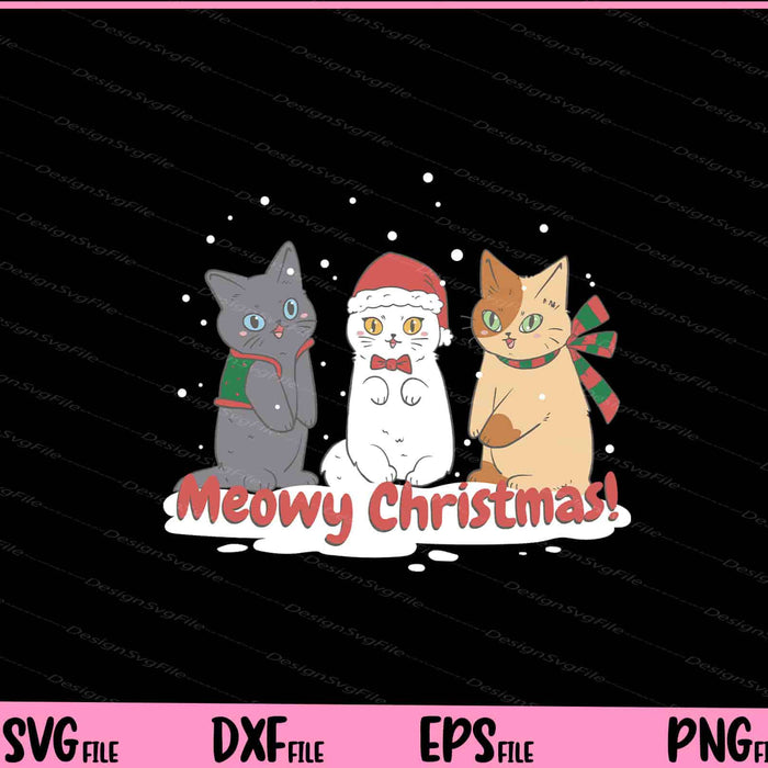 Meowy Christmas Svg Cutting Printable Files  - Premium Cutting Files in SVG, PNG & EPS Formats - Premium SVG Cutting Files for Crafts
