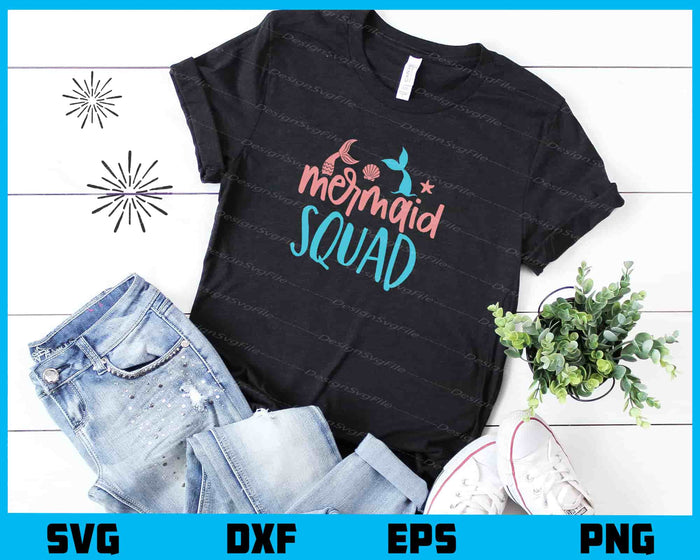 Mermaid Squad Svg Cutting Printable File  - Premium Cutting Files in SVG, PNG & EPS Formats - Premium SVG Cutting Files for Crafts